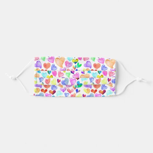 Colorful Hearts Face Mask