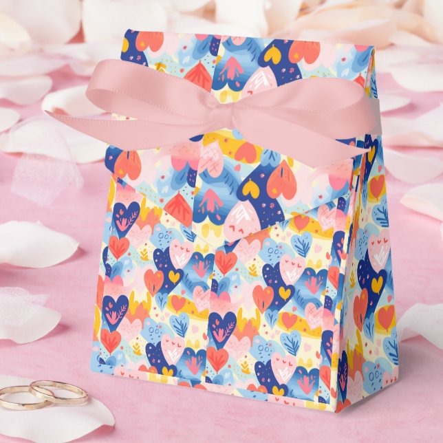 Colorful Hearts Favor Boxes (Wedding)