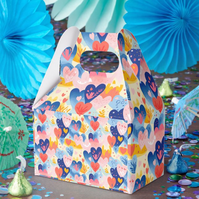 Colorful Hearts Favor Boxes (Party)