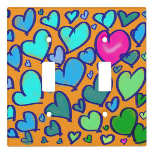 Colorful Hearts Golden Girls Light Switch Cover