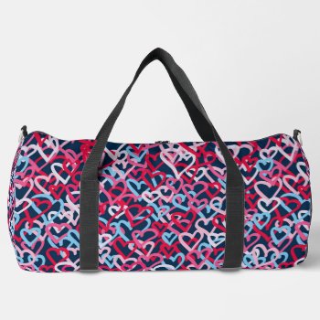 Colorful  Hearts - Graffiti Style Duffle Bag by DesignByLang at Zazzle