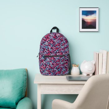 Colorful  Hearts - Graffiti Style Printed Backpack by DesignByLang at Zazzle