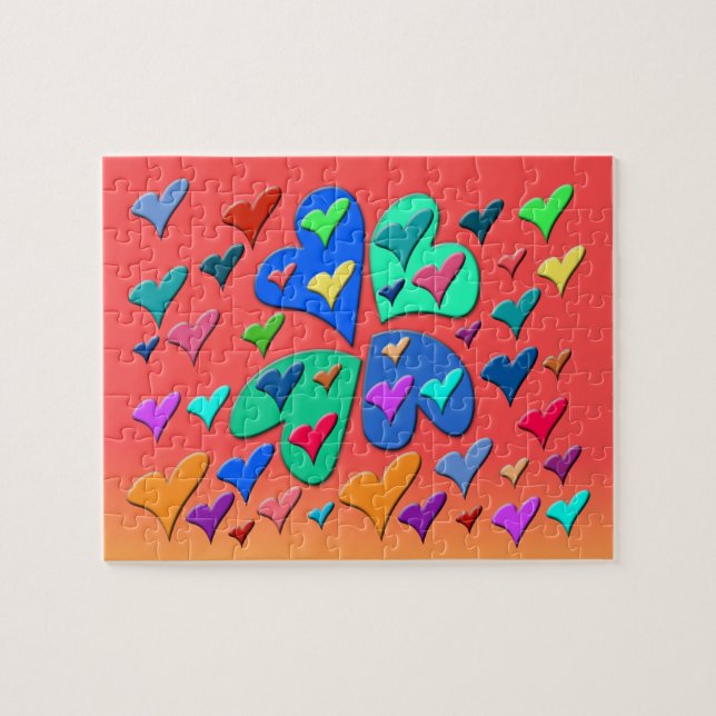 Colorful Hearts Jigsaw Puzzle (Horizontal)