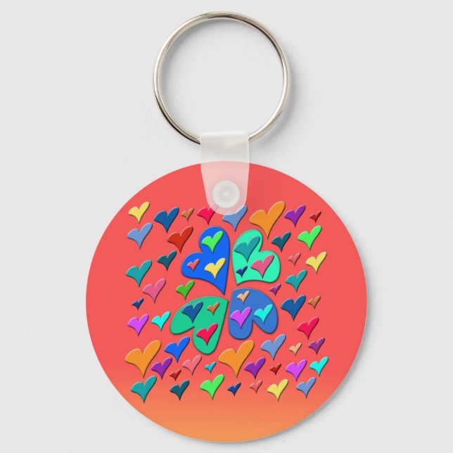 Colorful Hearts Keychain (Front)