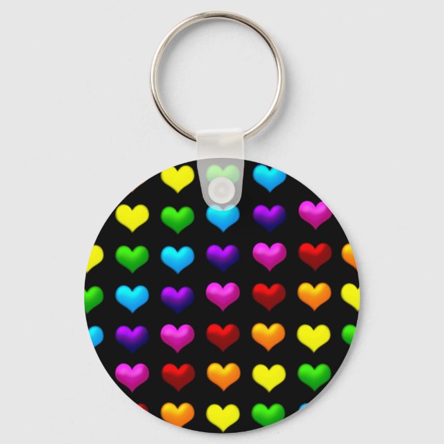 colorful hearts keychain (Front)