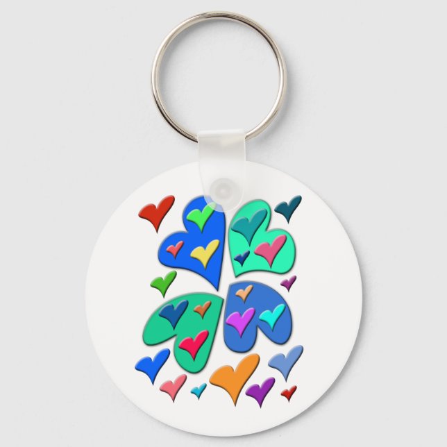 Colorful Hearts Keychain (Front)