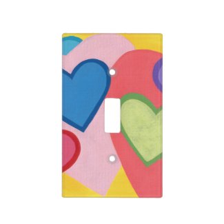 Colorful Hearts Layered Custom Light Switch Covers