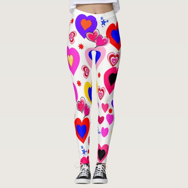 Colorful Hearts Leggings (Front)
