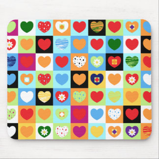Colorful hearts, mousepad