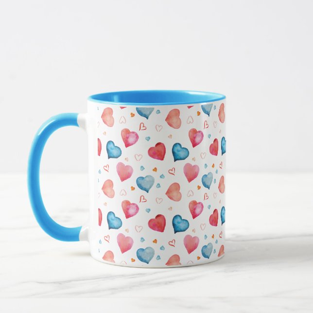 Colorful Hearts Mug (Left)