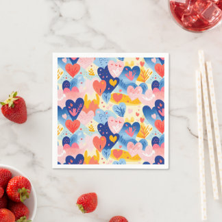 Colorful Hearts Napkins