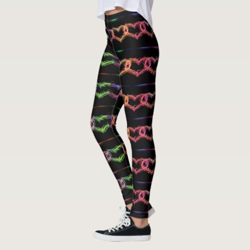 COLORFUL  HEARTS ON THESE AWESOME LEGGINGS