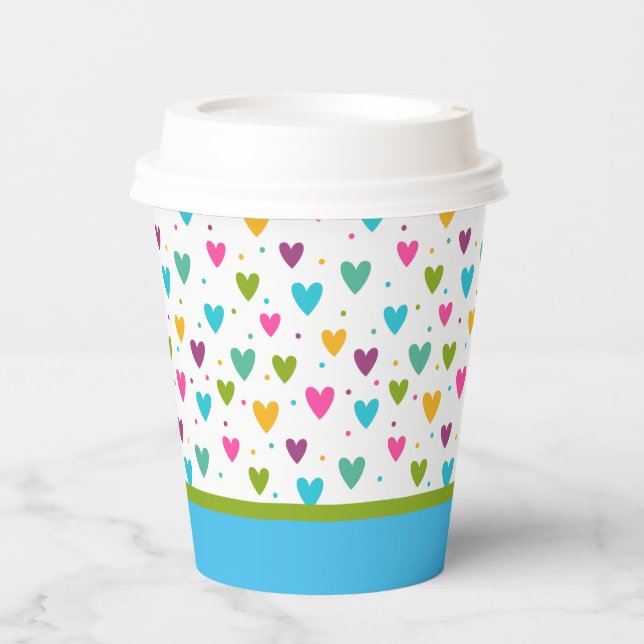 Colorful Hearts Paper cup (Front)