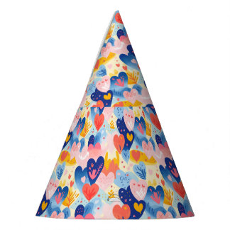 Colorful Hearts Party Hat