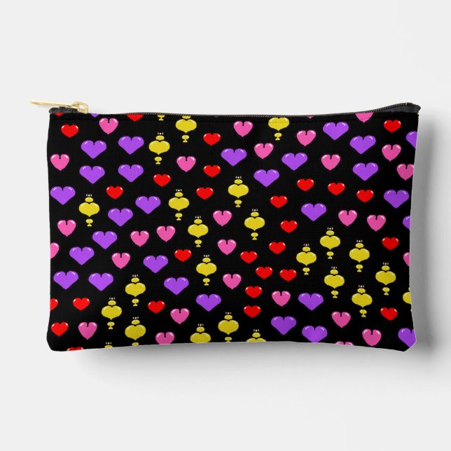 Colorful Hearts Pattern 1 Accessory Pouch (Front)