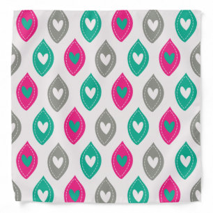 Colorful Hearts Pattern Bandana