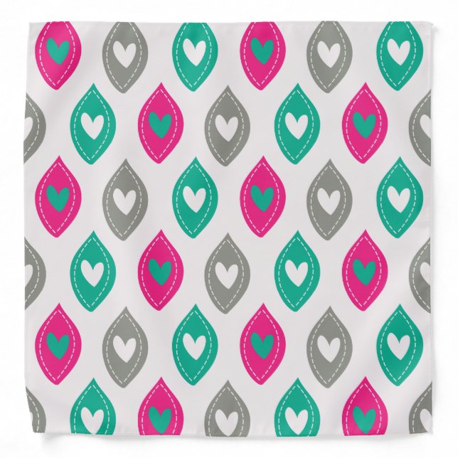 Colorful Hearts Pattern Bandana (Front)