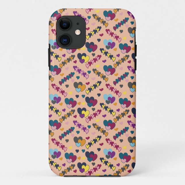Colorful Hearts Pattern Case-Mate iPhone Case (Back)