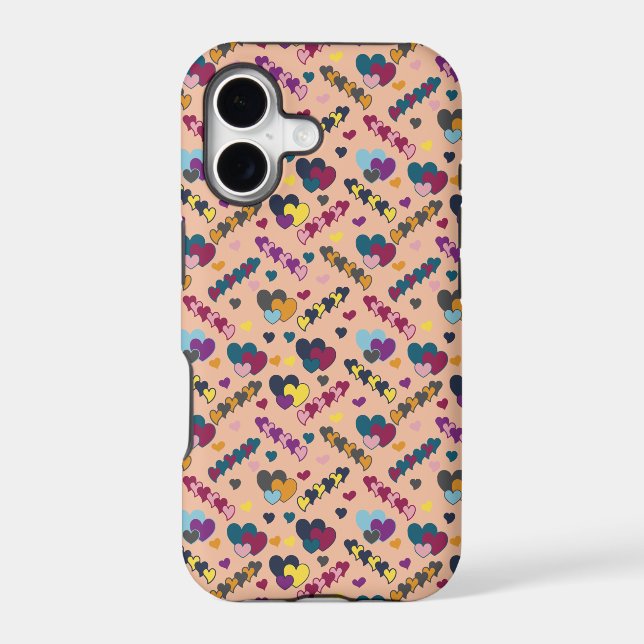 Colorful Hearts Pattern Iphone Case (Back)