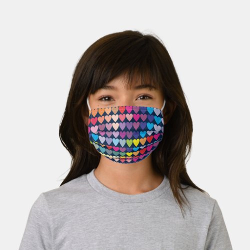 Colorful Hearts Pattern Kids Cloth Face Mask