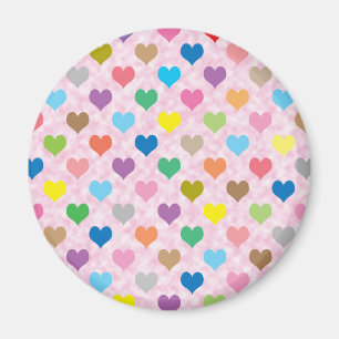 Colorful hearts pattern magnet