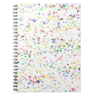 Colorful Hearts Pattern Notebook
