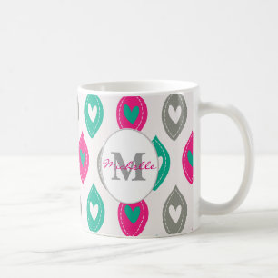 Colorful Hearts Pattern Personalized Coffee Mug