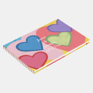 Colorful Hearts Personalized Wedding Guestbooks