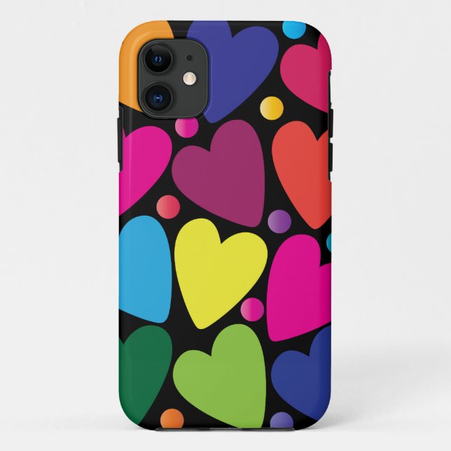 Colorful Hearts Phone Case (Back)