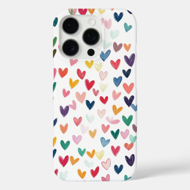 Colorful Hearts Phone Case (Back)