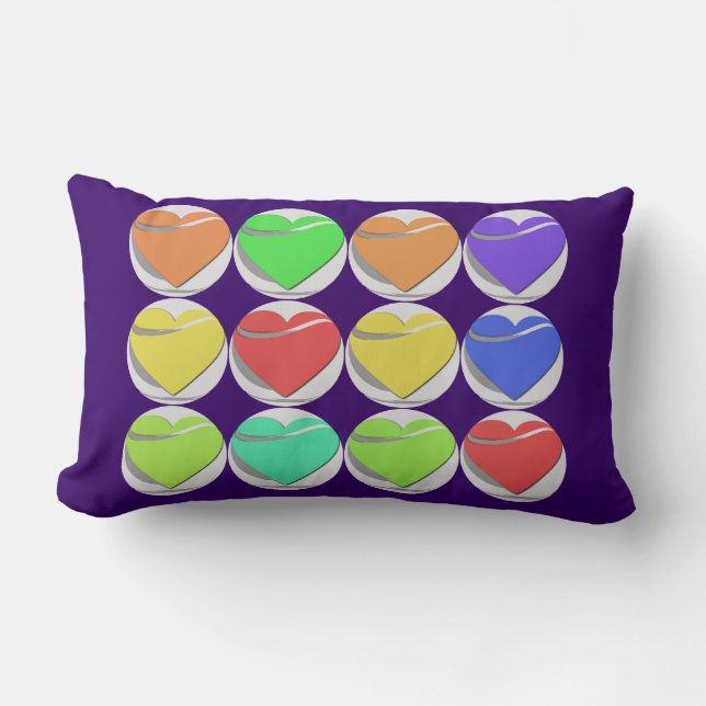 Colorful Hearts Pillow (Front)