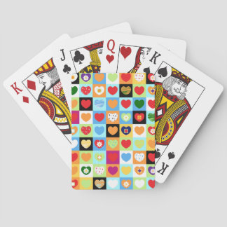 Colorful hearts poker cards