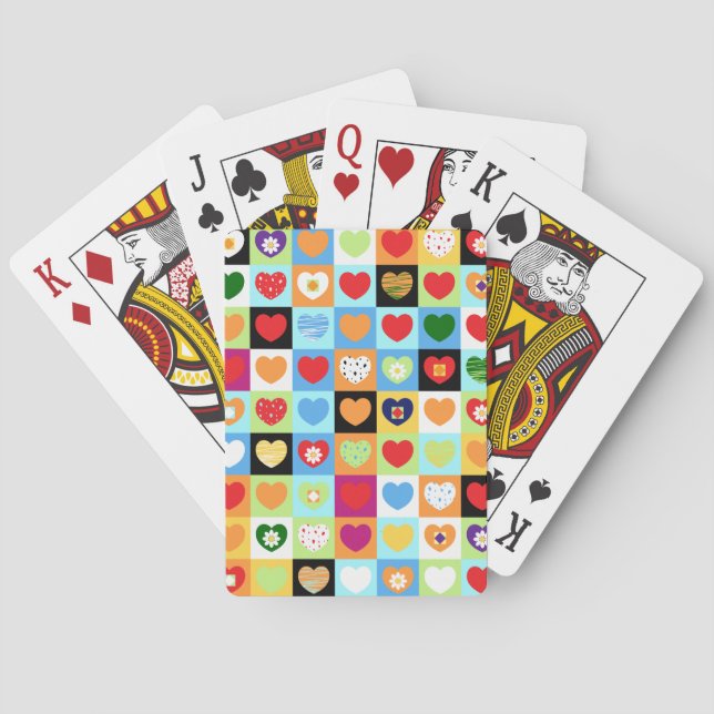 Colorful hearts poker cards (Back)