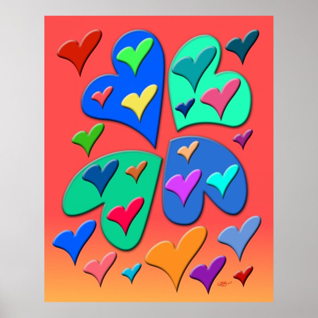 Colorful Hearts Poster (Front)