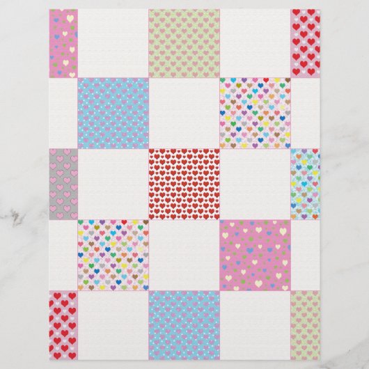 Colorful hearts quilt pattern (Front)