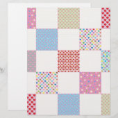 Colorful hearts quilt pattern (Front/Back)