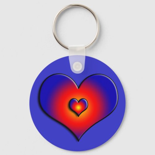 COLORFUL HEARTS red blue Keychain