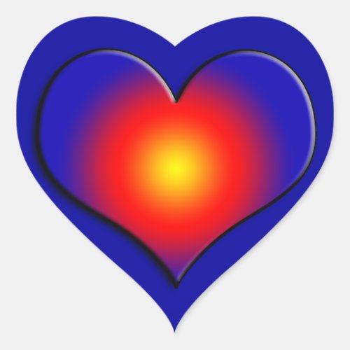 COLORFUL HEARTS red blue orange Heart Sticker