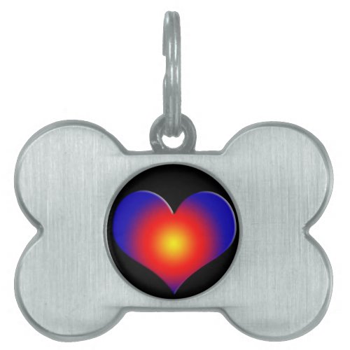 COLORFUL HEARTS red blue orange Pet Name Tag
