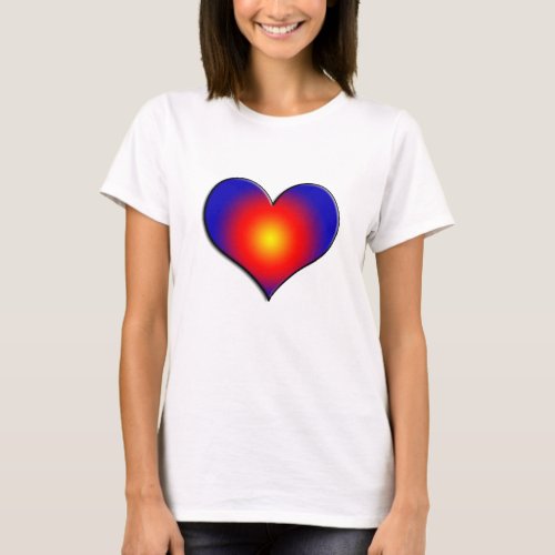 COLORFUL HEARTS red blue T_Shirt
