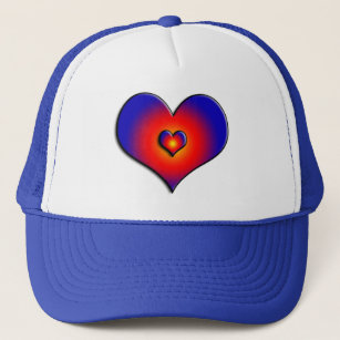 COLORFUL HEARTS, red blue Trucker Hat