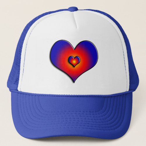 COLORFUL HEARTS red blue Trucker Hat