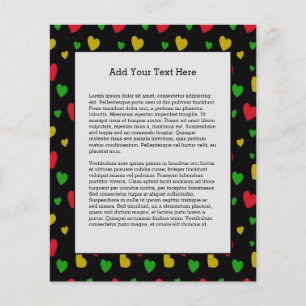 Colorful Hearts Red Green Yellow Valentines Day Flyer