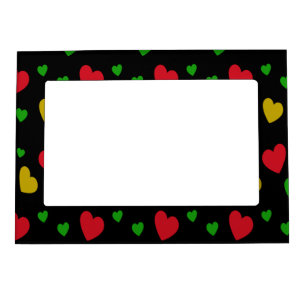 Colorful Hearts Red Green Yellow Valentines Day Magnetic Frame