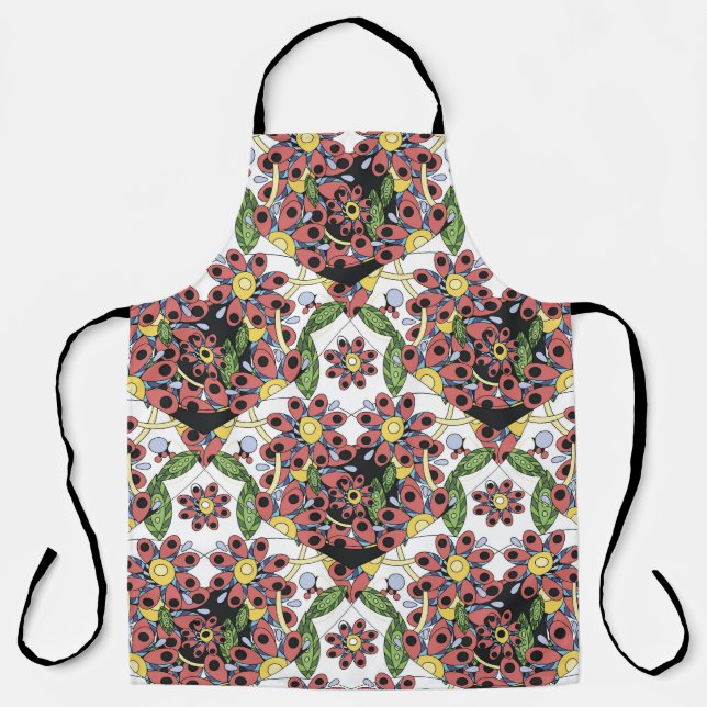 Colorful Hearts, Seamless Romantic Pattern. Apron (Front)