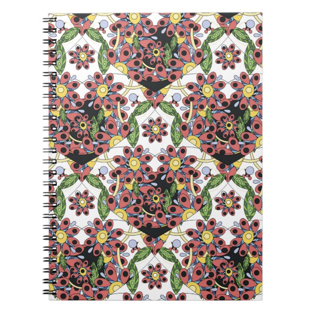 Colorful Hearts, Seamless Romantic Pattern. Notebook (Front)