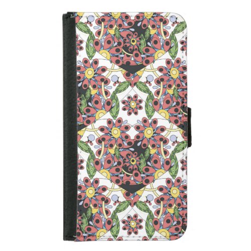 Colorful Hearts Seamless Romantic Pattern Samsung Galaxy S5 Wallet Case