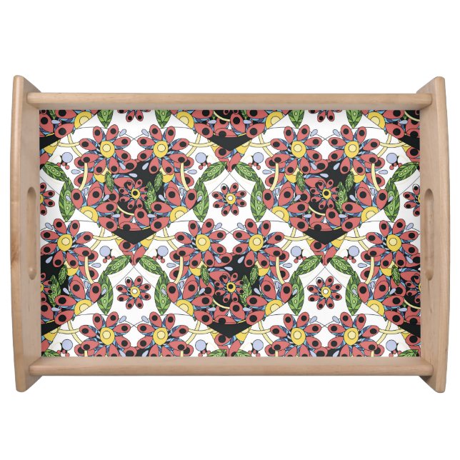 Colorful Hearts, Seamless Romantic Pattern. Serving Tray (Front)