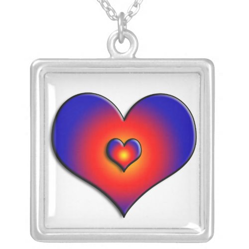 COLORFUL HEARTS SILVER PLATED NECKLACE