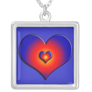 COLORFUL HEARTS SILVER PLATED NECKLACE